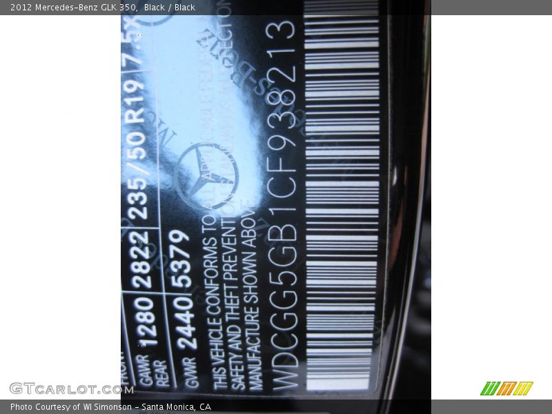 Black / Black 2012 Mercedes-Benz GLK 350
