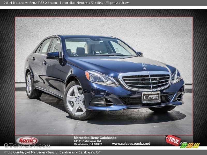 Lunar Blue Metallic / Silk Beige/Espresso Brown 2014 Mercedes-Benz E 350 Sedan