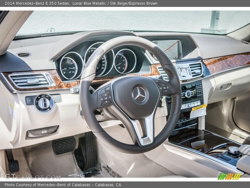 Lunar Blue Metallic / Silk Beige/Espresso Brown 2014 Mercedes-Benz E 350 Sedan