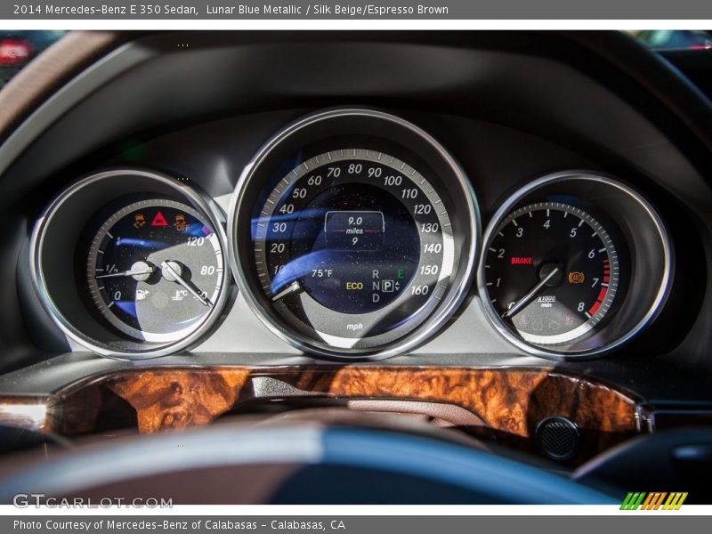 Lunar Blue Metallic / Silk Beige/Espresso Brown 2014 Mercedes-Benz E 350 Sedan