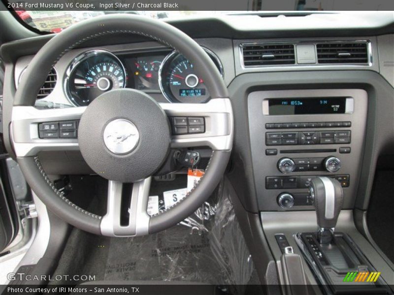 Ingot Silver / Charcoal Black 2014 Ford Mustang V6 Coupe