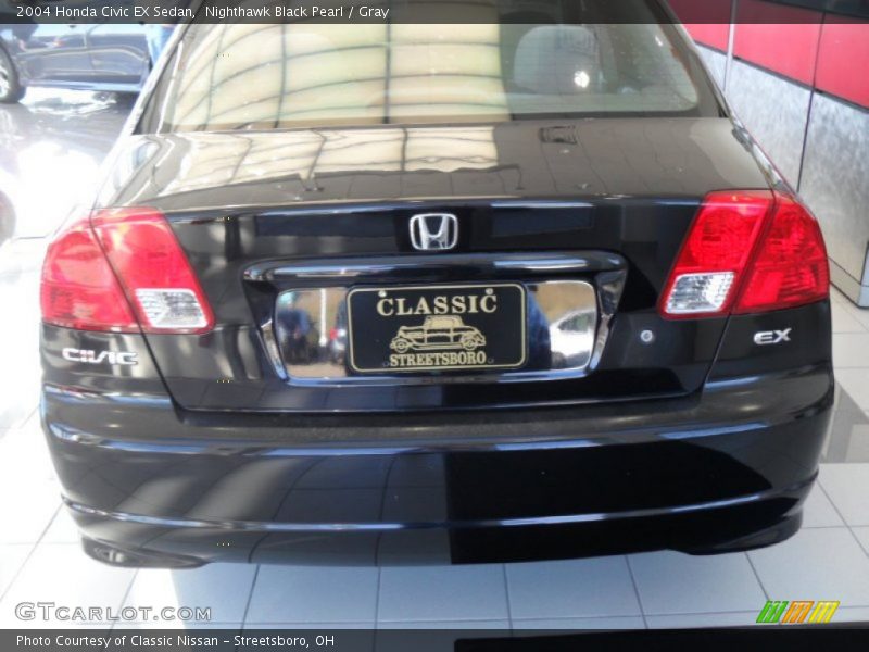 Nighthawk Black Pearl / Gray 2004 Honda Civic EX Sedan