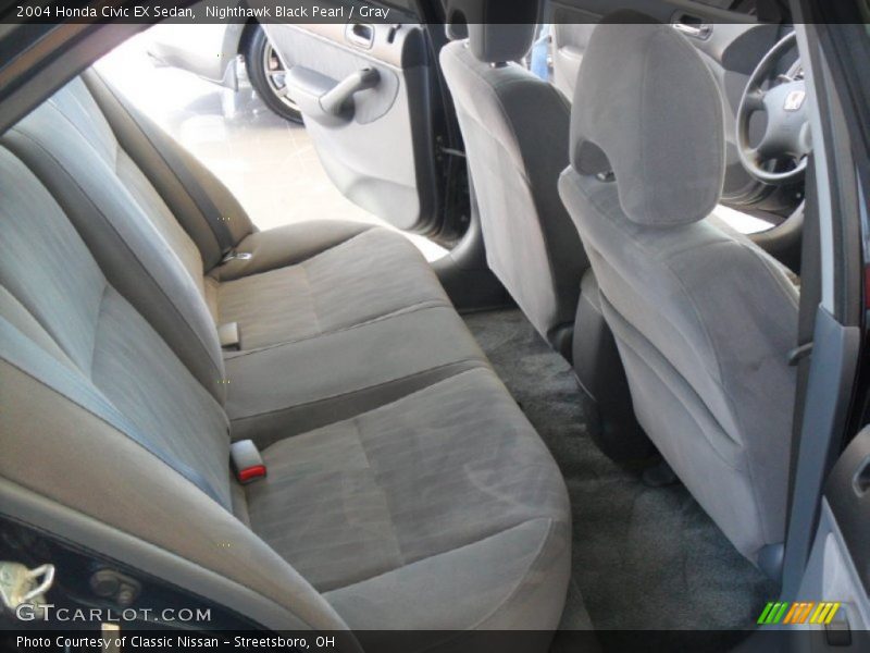 Nighthawk Black Pearl / Gray 2004 Honda Civic EX Sedan