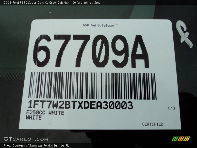 Oxford White / Steel 2013 Ford F250 Super Duty XL Crew Cab 4x4