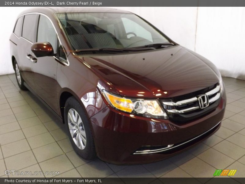 Dark Cherry Pearl / Beige 2014 Honda Odyssey EX-L