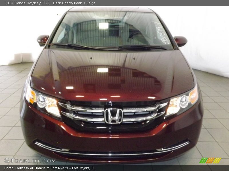 Dark Cherry Pearl / Beige 2014 Honda Odyssey EX-L