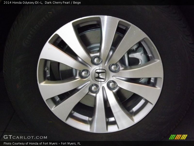 Dark Cherry Pearl / Beige 2014 Honda Odyssey EX-L