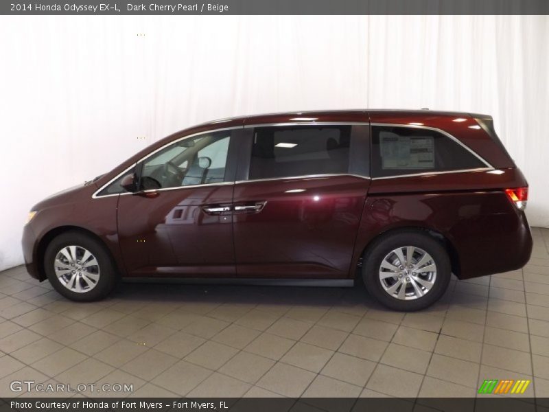 Dark Cherry Pearl / Beige 2014 Honda Odyssey EX-L