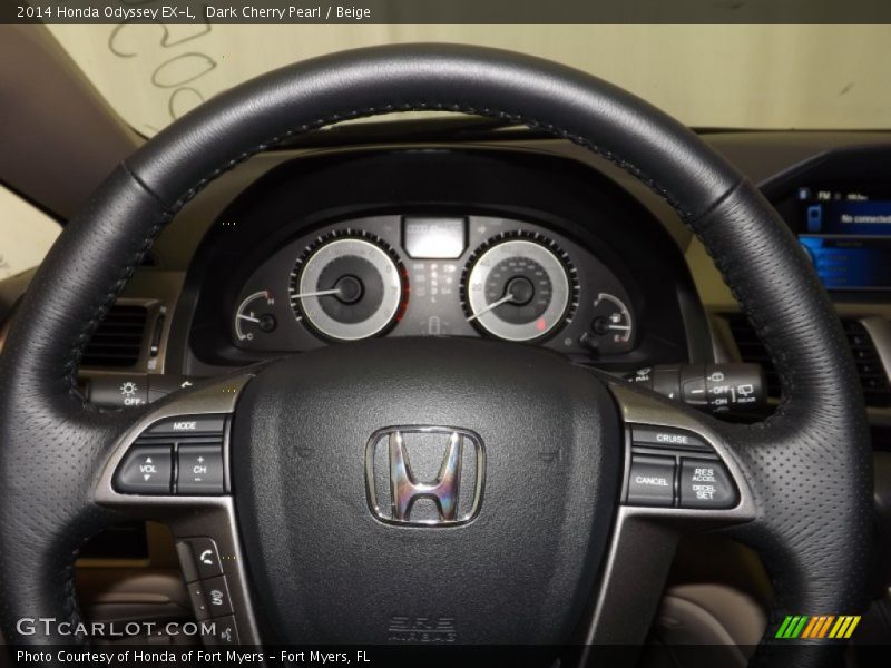 Dark Cherry Pearl / Beige 2014 Honda Odyssey EX-L