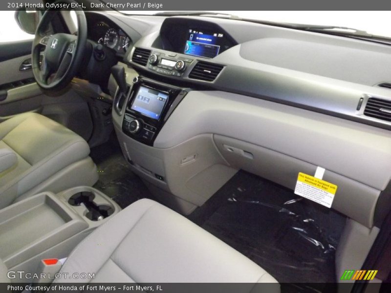 Dark Cherry Pearl / Beige 2014 Honda Odyssey EX-L