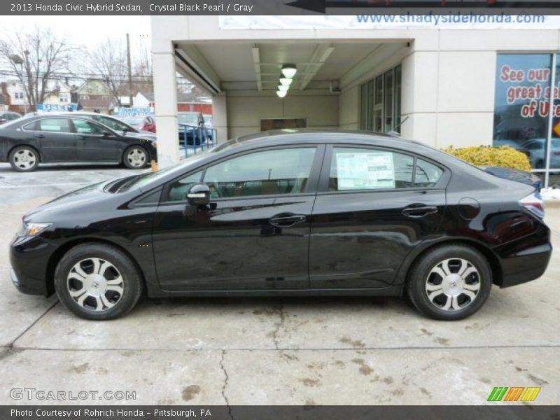 Crystal Black Pearl / Gray 2013 Honda Civic Hybrid Sedan