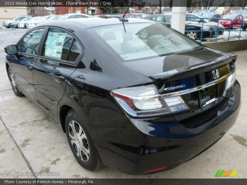 Crystal Black Pearl / Gray 2013 Honda Civic Hybrid Sedan