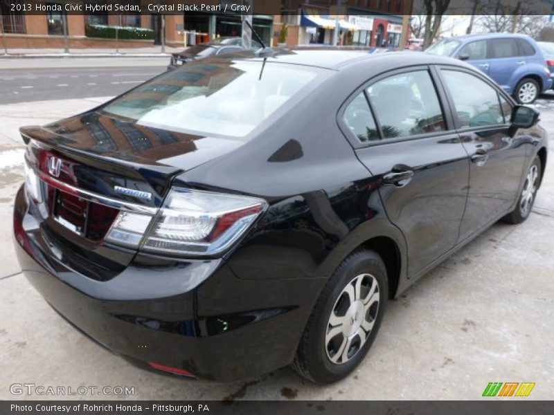 Crystal Black Pearl / Gray 2013 Honda Civic Hybrid Sedan