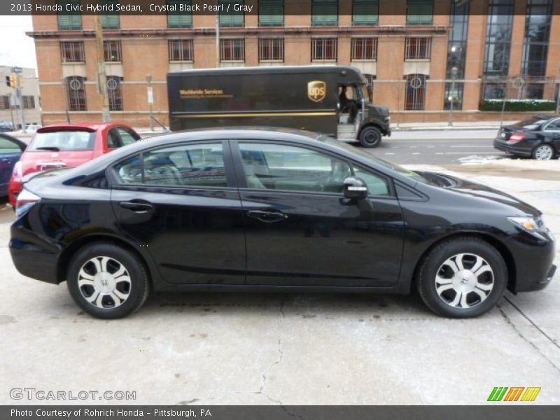 Crystal Black Pearl / Gray 2013 Honda Civic Hybrid Sedan