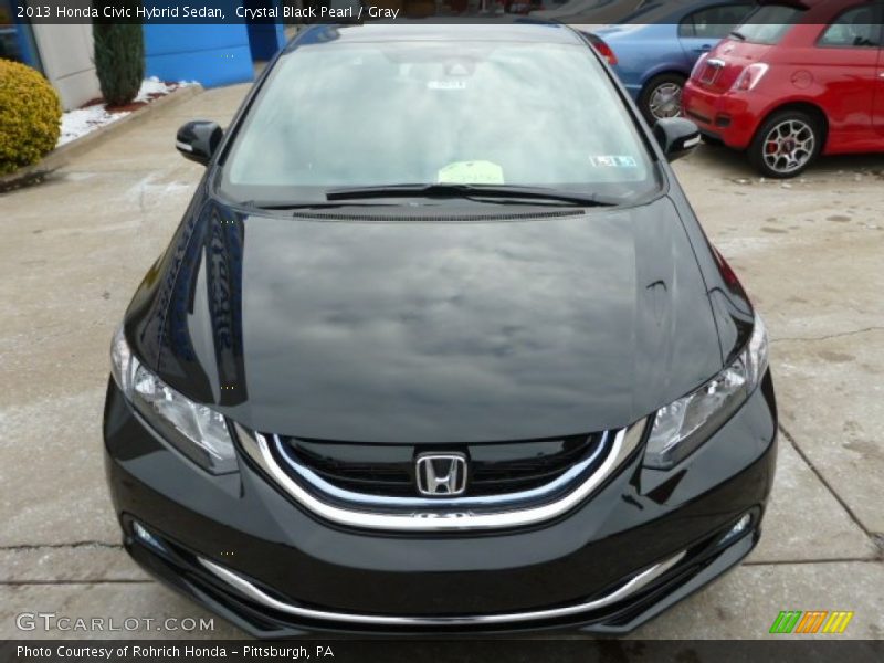 Crystal Black Pearl / Gray 2013 Honda Civic Hybrid Sedan