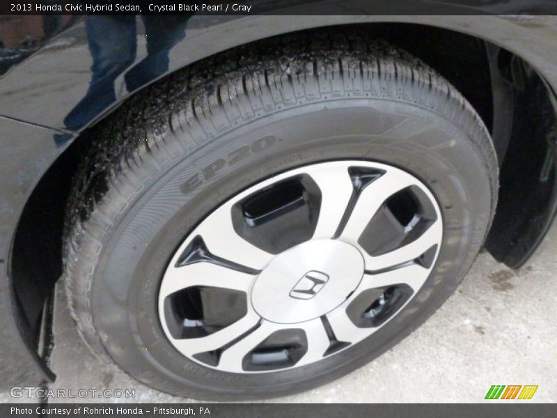 Crystal Black Pearl / Gray 2013 Honda Civic Hybrid Sedan