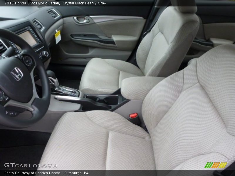 Crystal Black Pearl / Gray 2013 Honda Civic Hybrid Sedan