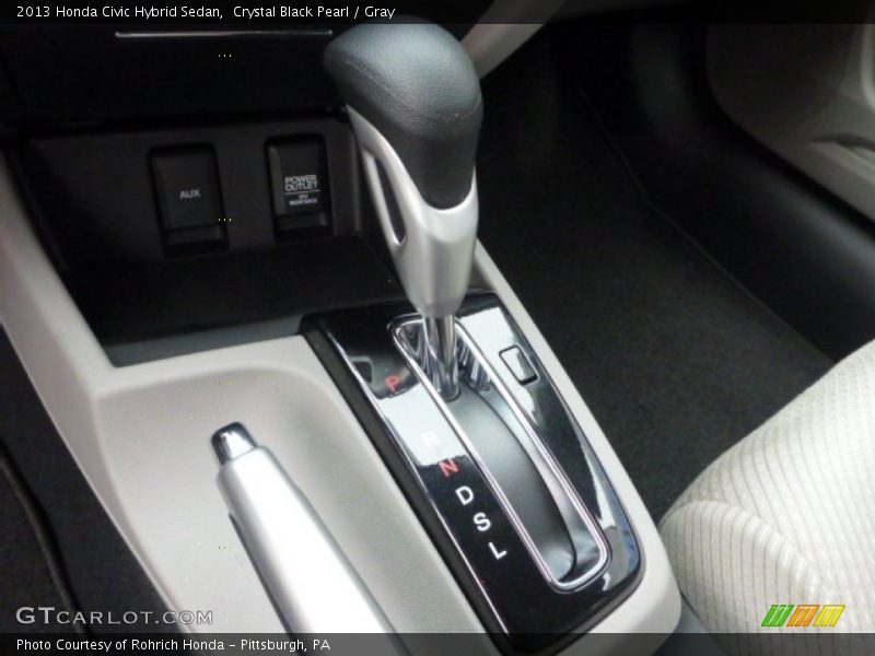 Crystal Black Pearl / Gray 2013 Honda Civic Hybrid Sedan
