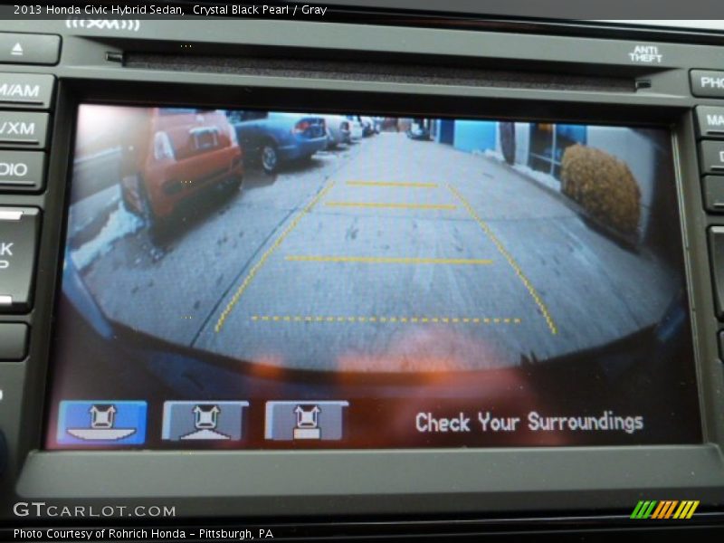 Crystal Black Pearl / Gray 2013 Honda Civic Hybrid Sedan