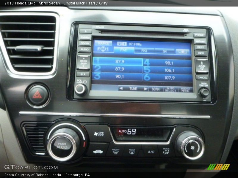 Crystal Black Pearl / Gray 2013 Honda Civic Hybrid Sedan
