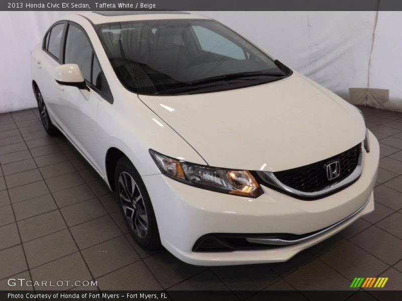 Taffeta White / Beige 2013 Honda Civic EX Sedan