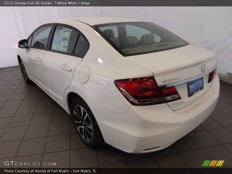 Taffeta White / Beige 2013 Honda Civic EX Sedan
