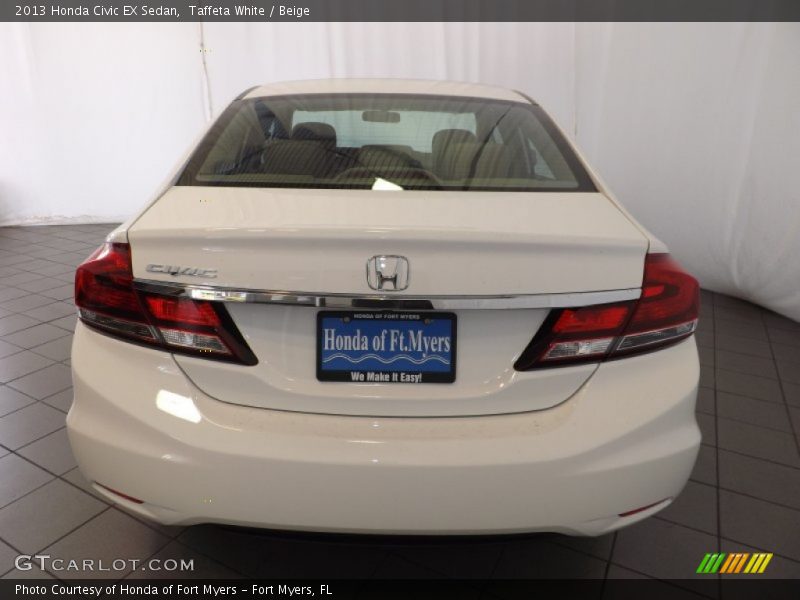 Taffeta White / Beige 2013 Honda Civic EX Sedan