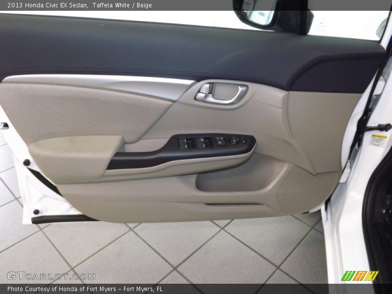 Taffeta White / Beige 2013 Honda Civic EX Sedan