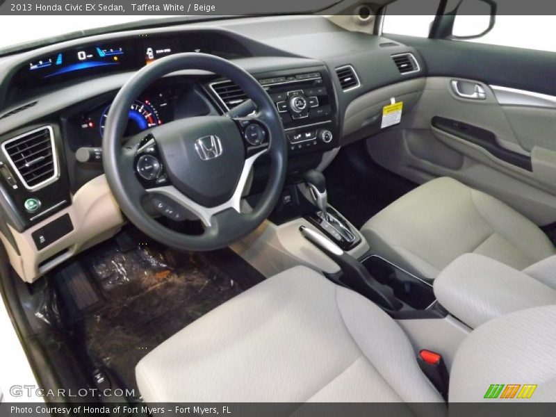 Taffeta White / Beige 2013 Honda Civic EX Sedan