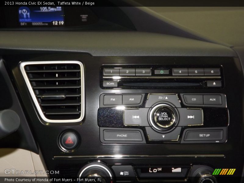 Taffeta White / Beige 2013 Honda Civic EX Sedan