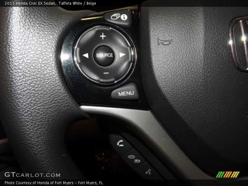 Taffeta White / Beige 2013 Honda Civic EX Sedan