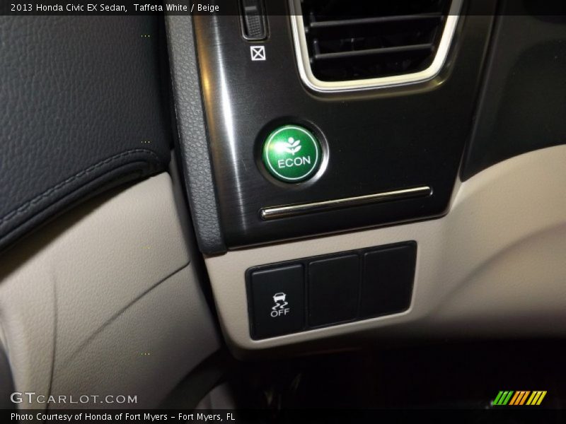 Taffeta White / Beige 2013 Honda Civic EX Sedan
