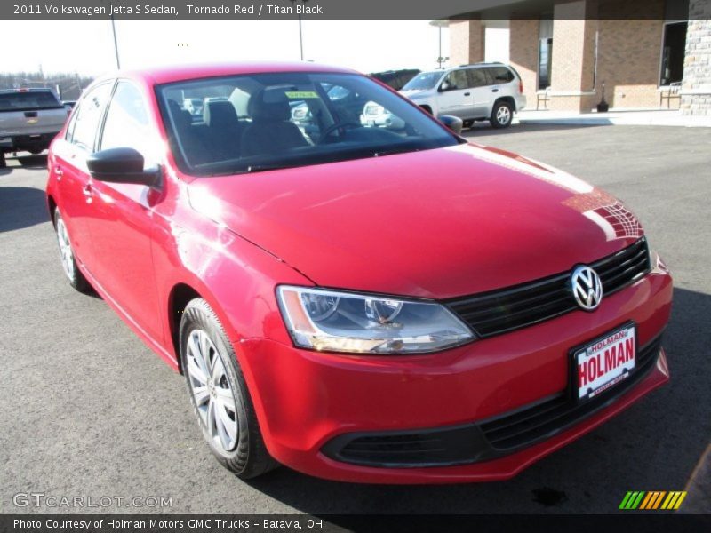 Tornado Red / Titan Black 2011 Volkswagen Jetta S Sedan