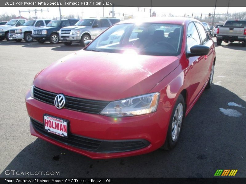 Tornado Red / Titan Black 2011 Volkswagen Jetta S Sedan