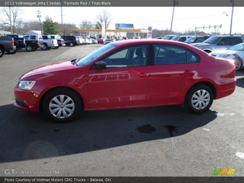 Tornado Red / Titan Black 2011 Volkswagen Jetta S Sedan