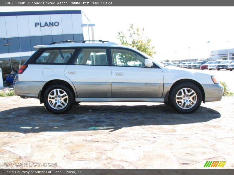 White Frost Pearl / Beige 2002 Subaru Outback Limited Wagon