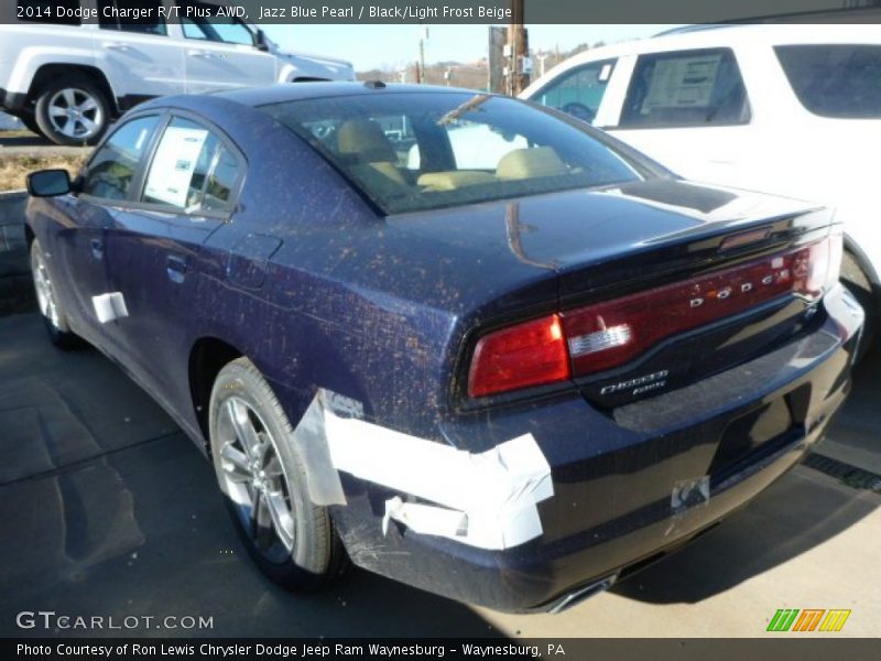 Jazz Blue Pearl / Black/Light Frost Beige 2014 Dodge Charger R/T Plus AWD