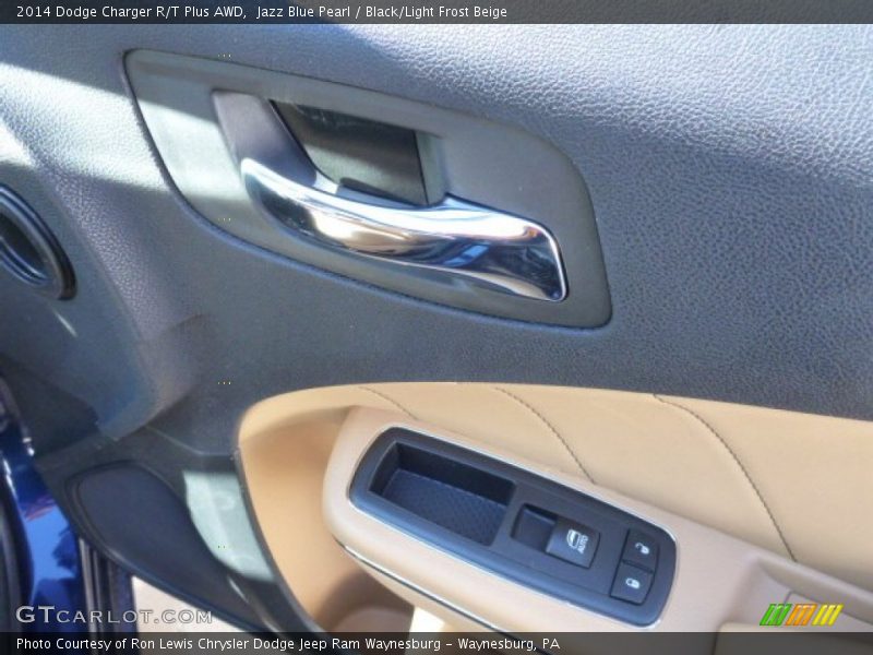 Jazz Blue Pearl / Black/Light Frost Beige 2014 Dodge Charger R/T Plus AWD