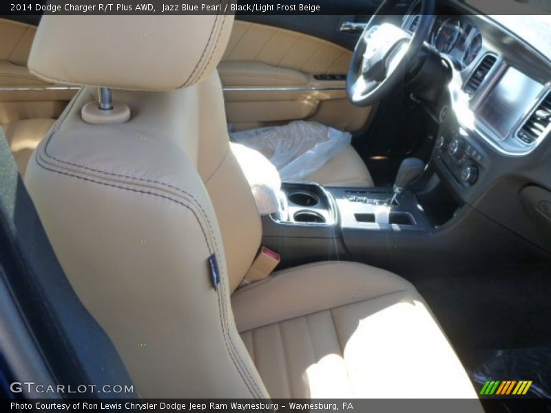 Jazz Blue Pearl / Black/Light Frost Beige 2014 Dodge Charger R/T Plus AWD