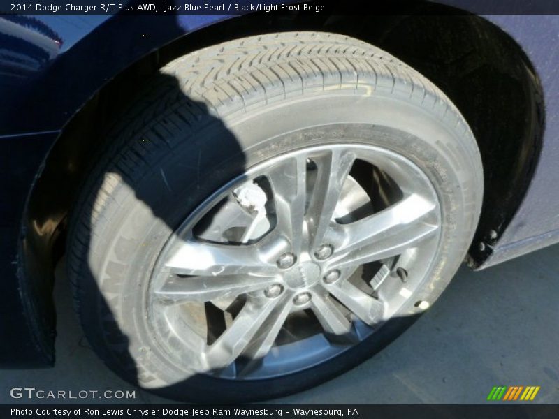 Jazz Blue Pearl / Black/Light Frost Beige 2014 Dodge Charger R/T Plus AWD
