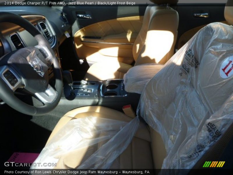 Jazz Blue Pearl / Black/Light Frost Beige 2014 Dodge Charger R/T Plus AWD