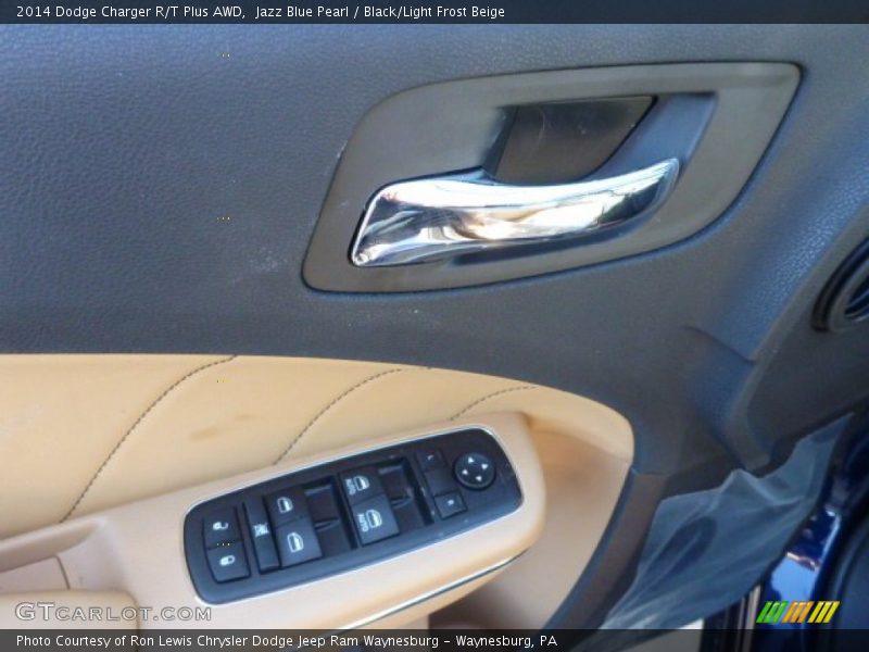 Jazz Blue Pearl / Black/Light Frost Beige 2014 Dodge Charger R/T Plus AWD