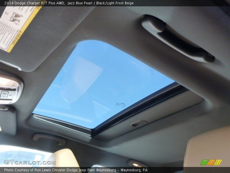Jazz Blue Pearl / Black/Light Frost Beige 2014 Dodge Charger R/T Plus AWD