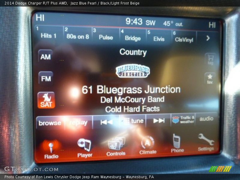 Jazz Blue Pearl / Black/Light Frost Beige 2014 Dodge Charger R/T Plus AWD