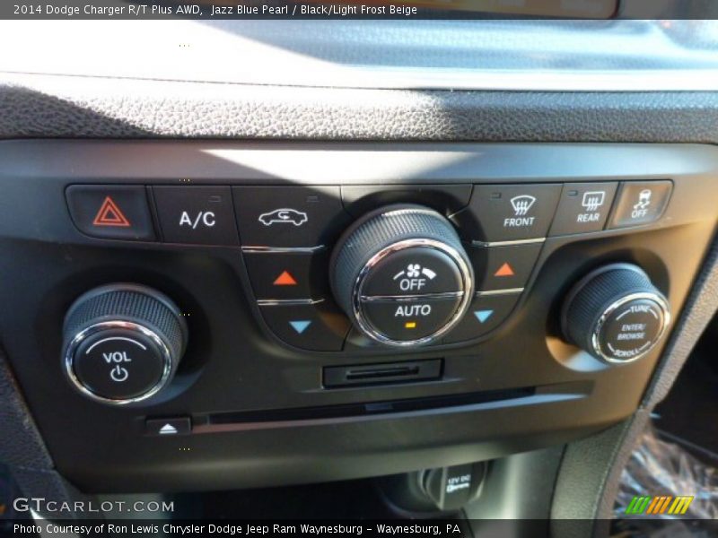 Jazz Blue Pearl / Black/Light Frost Beige 2014 Dodge Charger R/T Plus AWD