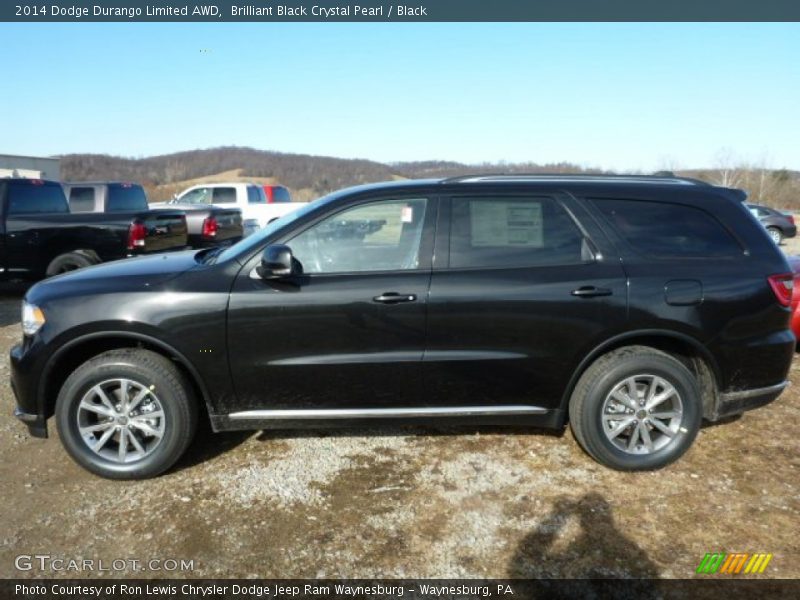 Brilliant Black Crystal Pearl / Black 2014 Dodge Durango Limited AWD