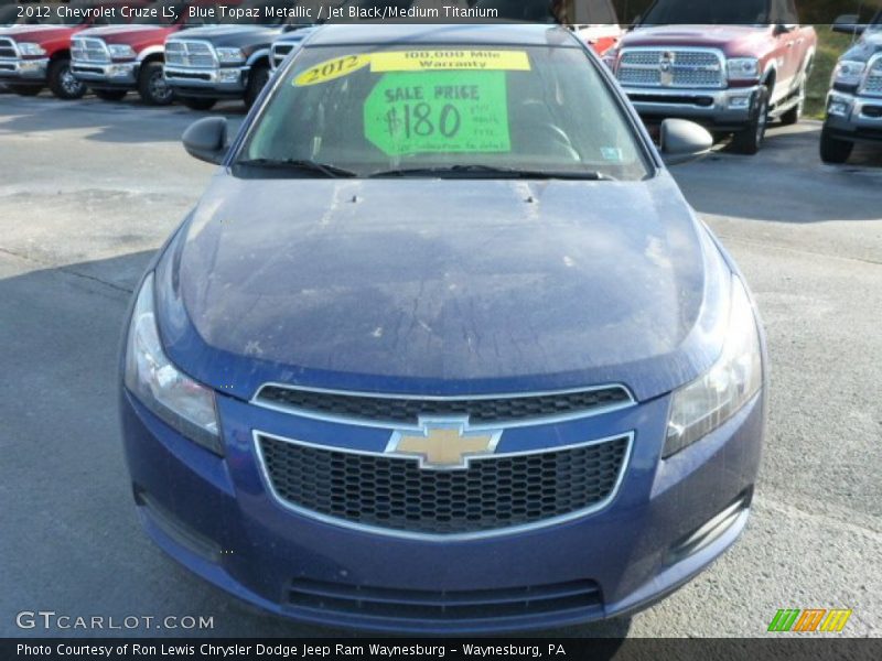 Blue Topaz Metallic / Jet Black/Medium Titanium 2012 Chevrolet Cruze LS