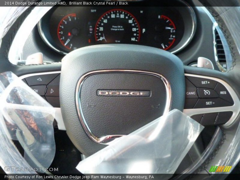 Brilliant Black Crystal Pearl / Black 2014 Dodge Durango Limited AWD