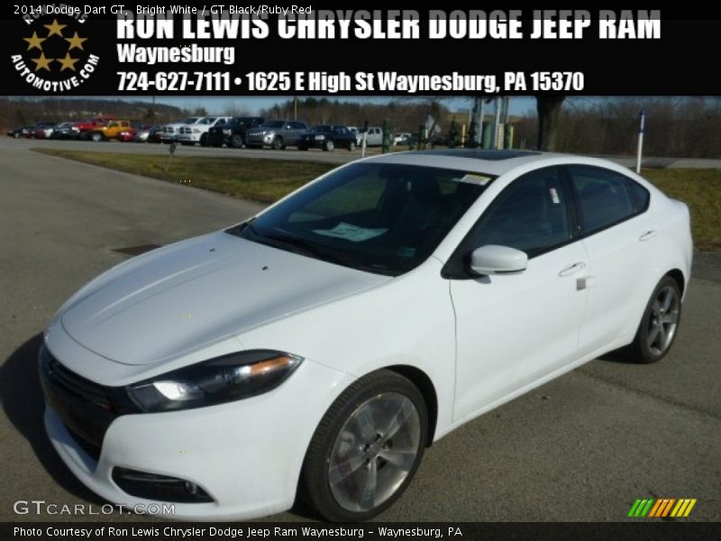 Bright White / GT Black/Ruby Red 2014 Dodge Dart GT