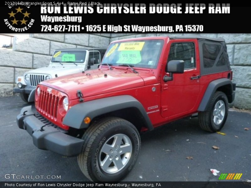 Flame Red / Black 2012 Jeep Wrangler Sport S 4x4